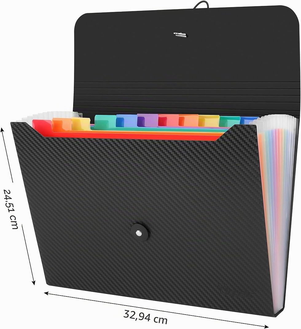 Miniature : Trieur Uquelic noir extensible avec compartiments colorés 32x24cm