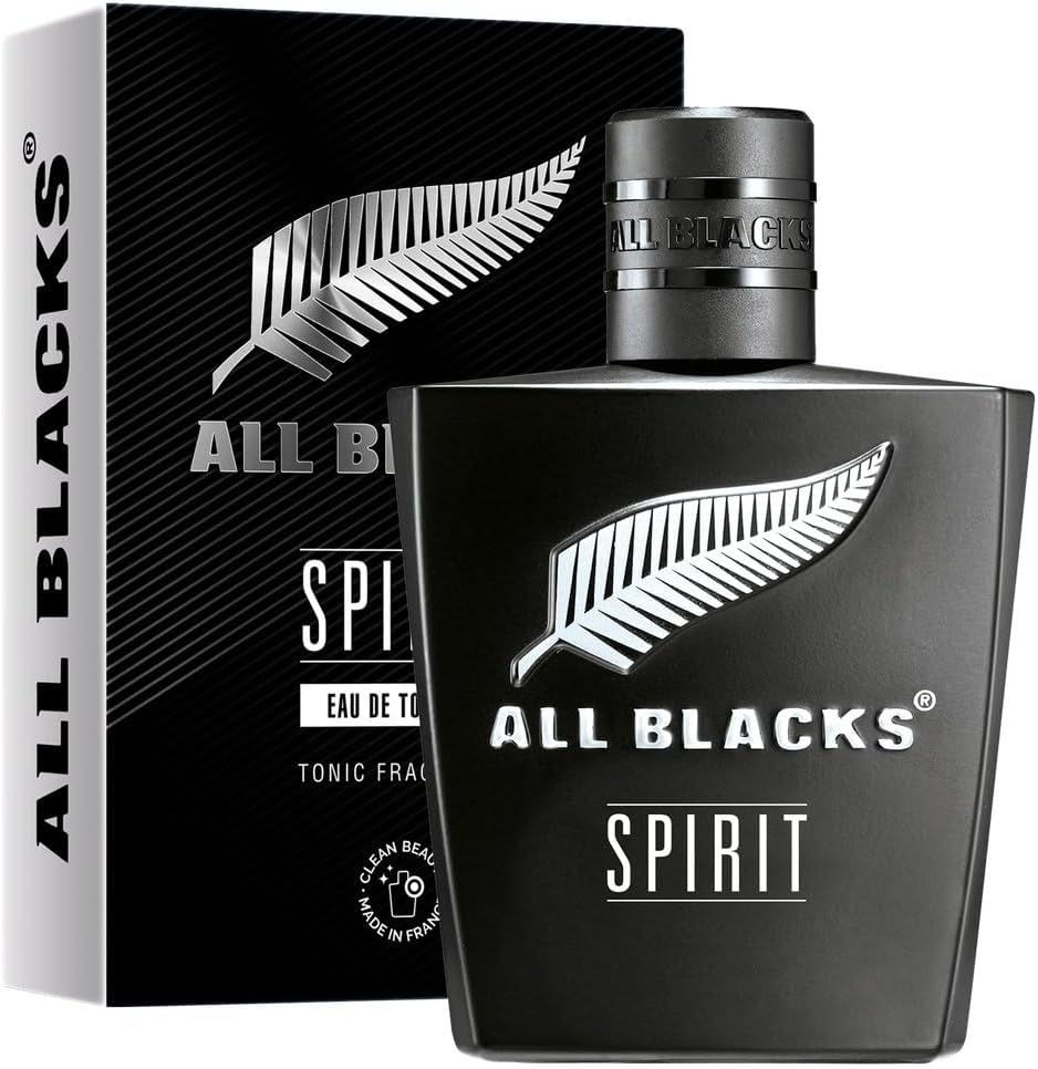 Flacon et boîte d'Eau de Toilette All Blacks Spirit pour homme.