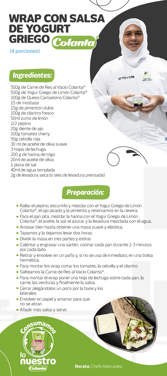 Wrap con Salsa de Yogurt Griego Colanta®