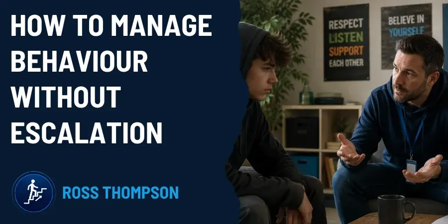 Mindset. Focus. Solution. Blog Post by Ross Thompson. How to Manage Challenging Behaviour In Youth Work Without Escalation.