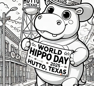 happy world hippo day free hippo coloring pages
