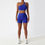Thumbnail: Women Seamless One Shoulder Yoga Set Sexy Sports Bra Workout High Waist 