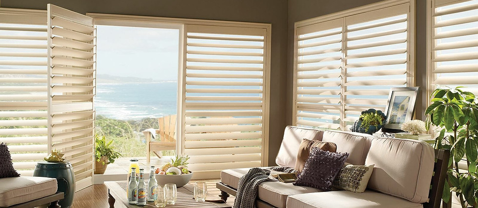 Plantation shutters overlooking the ocean