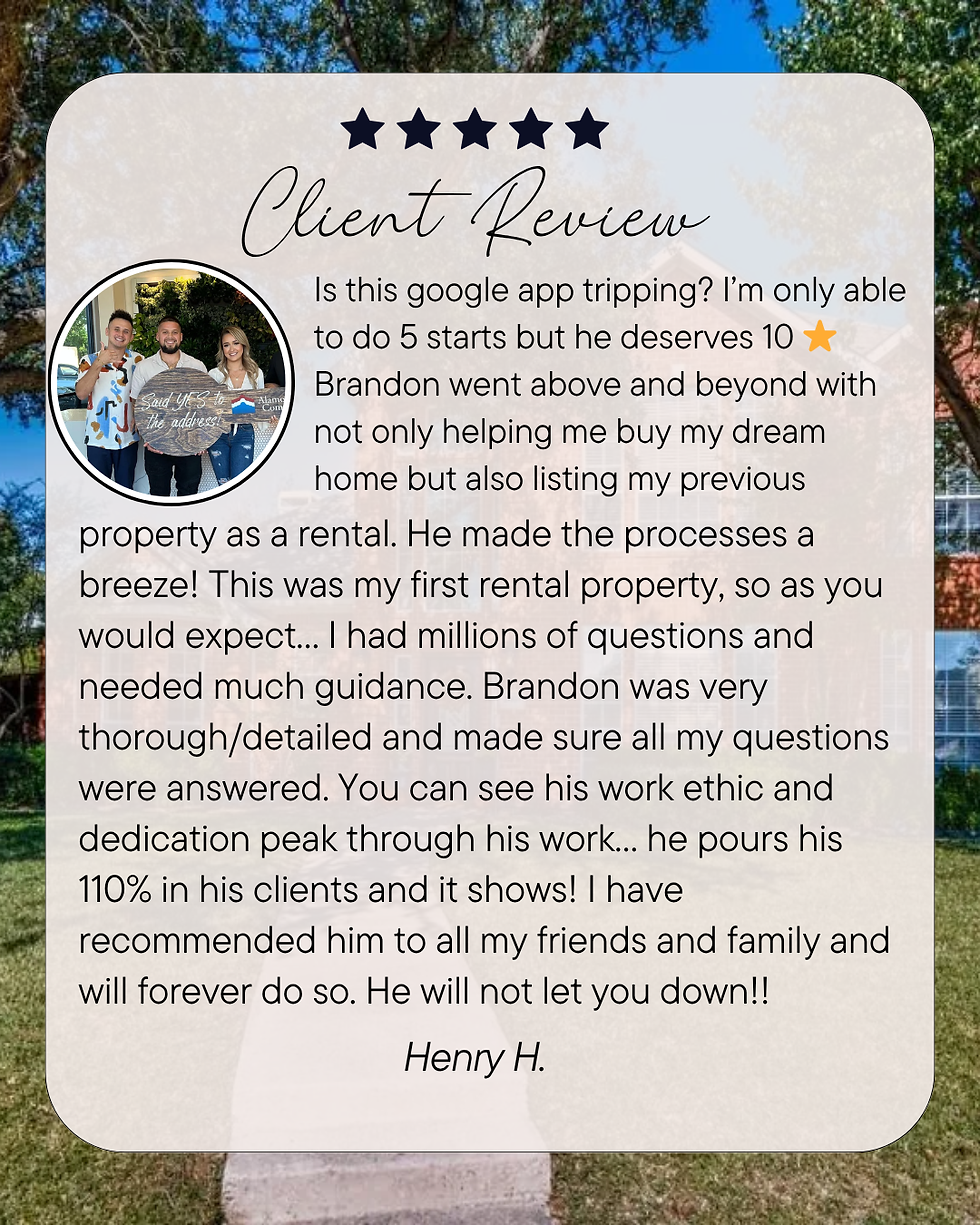 Going Above and Beyond: A DFW Client's 10-Star Experience with Brandon Scribner