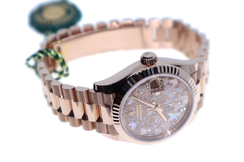 Thumbnail: Rolex Datejust 31, 18ct Everose Gold Diamond-paved Butterfly Dial - 2021