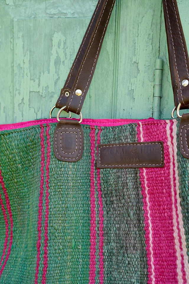 Close-up of Bag made from Moroccan textiles