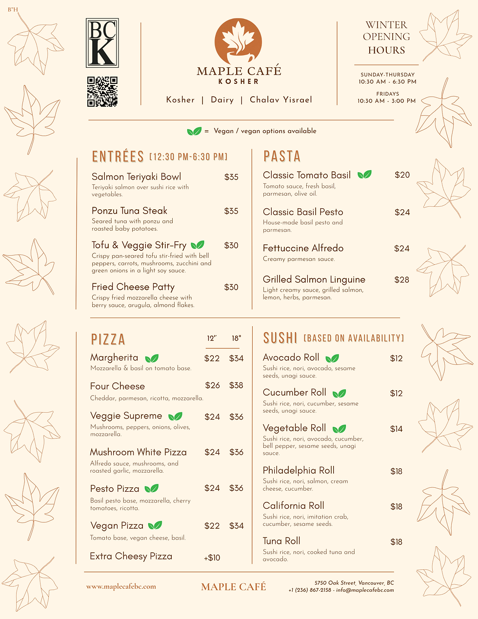 Maple Cafe Menu Entrees.png