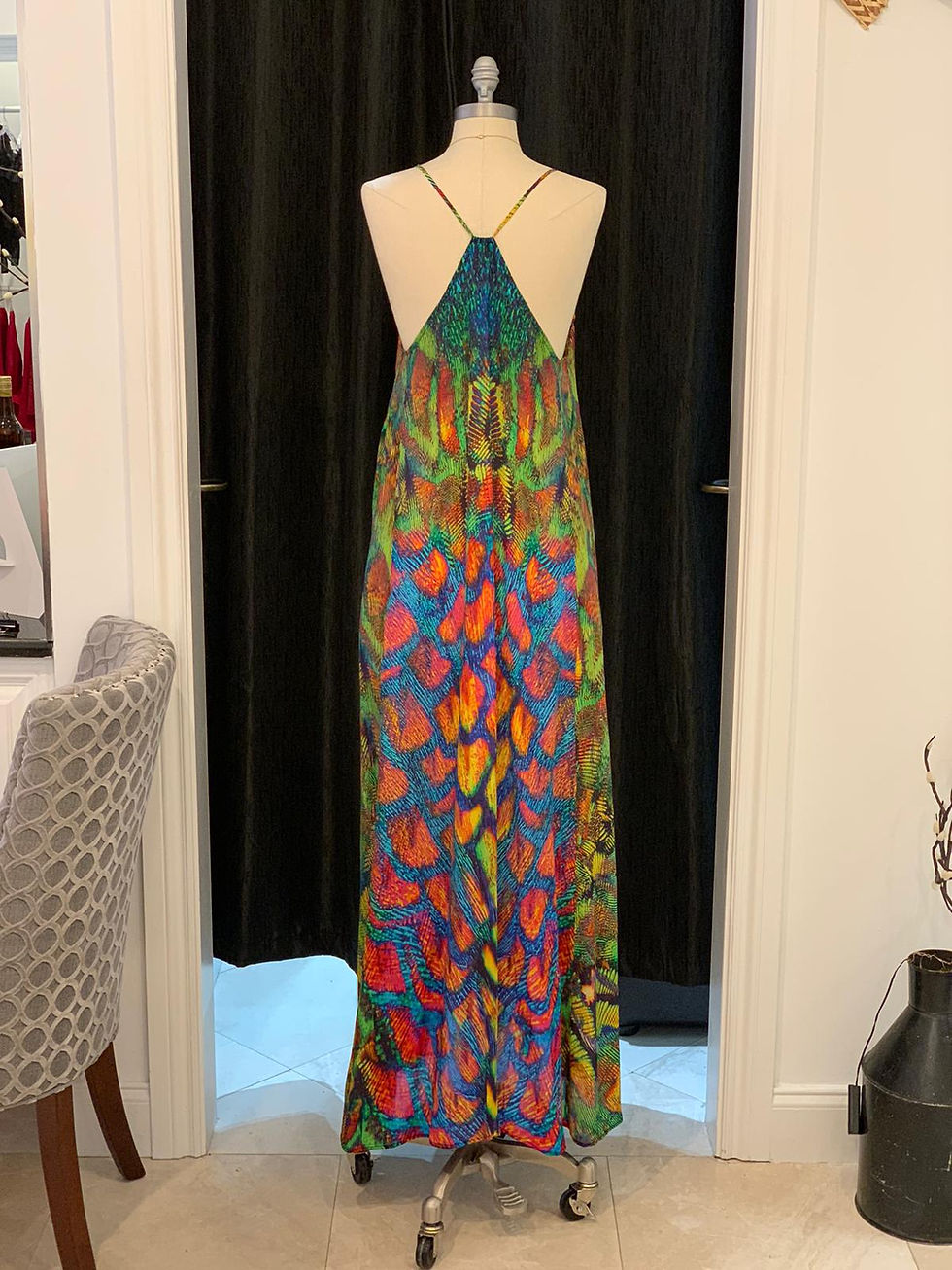 Thumbnail: Birds Of Paradise Silk T-Back Dress