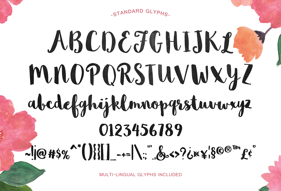 Thumbnail: Emily Spadoni, Sophia Brush Script Font hand drawn hand lettered Fonts Download