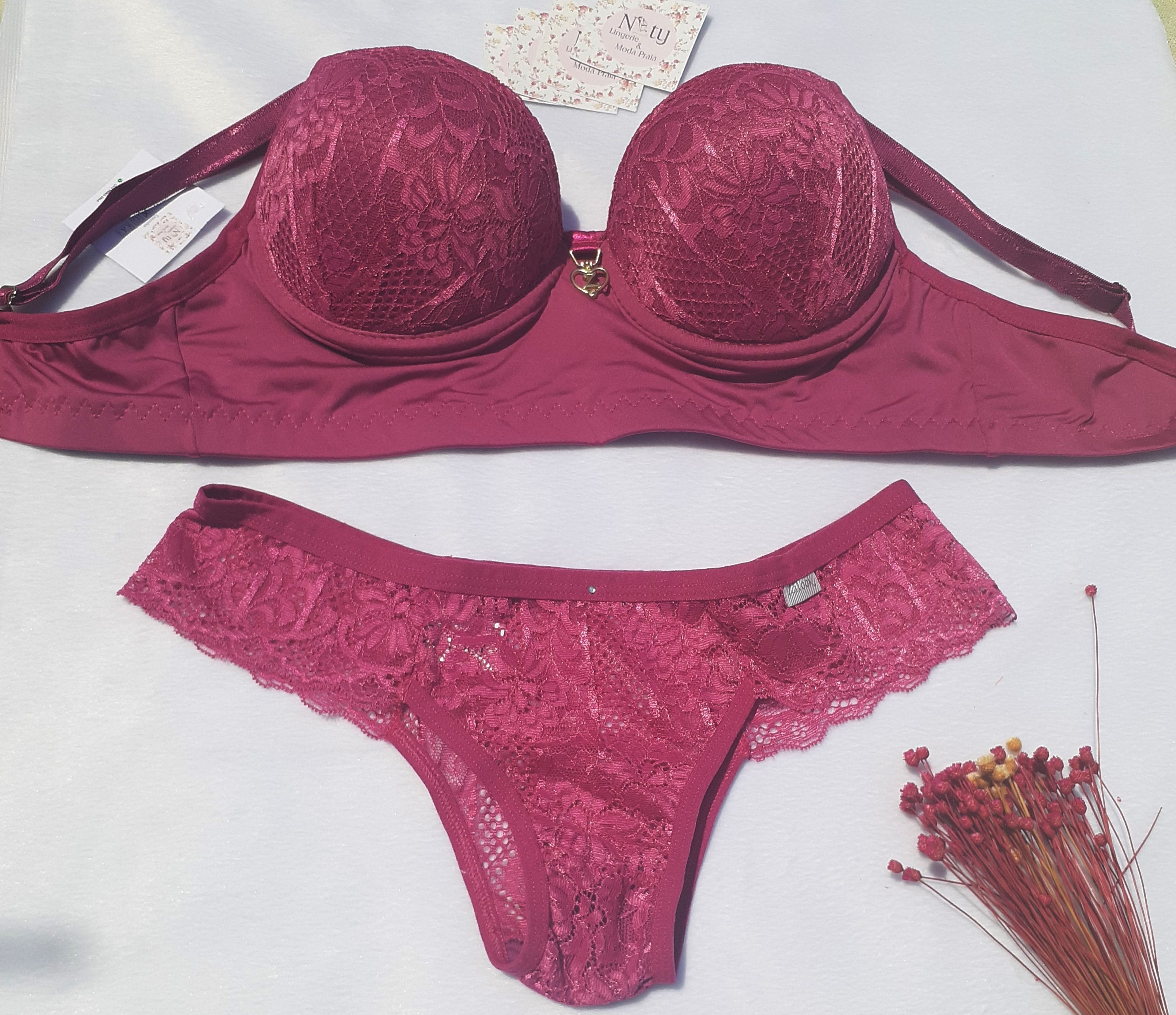 Conjunto Rosa Rendado