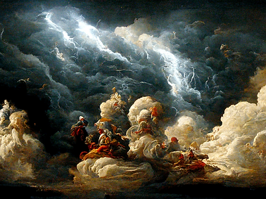 Baroque Thunderstorm, MidJourney