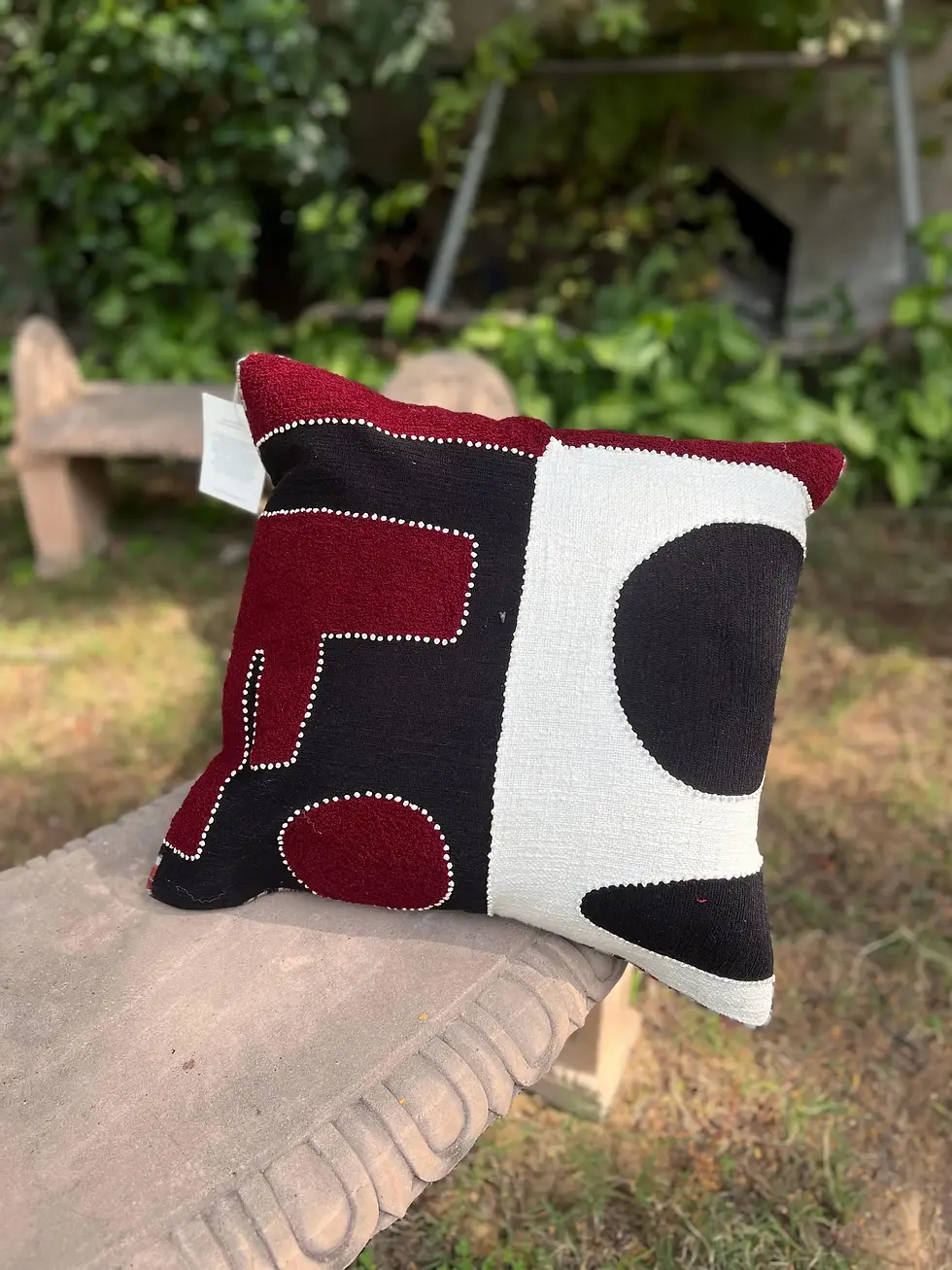 Thumbnail: French Knot Embroidered Pillow Cover | Handmade Towel Cotton