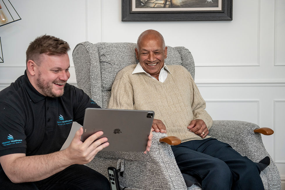 (L-R) Commercial Director Matt Farrar with a customer