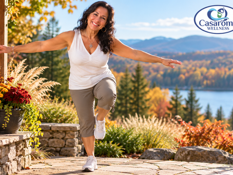 LyzaLee Balancing on one foot with a nature background