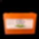 An orange bar of soap with a white labe on it with the Casaroma Logo