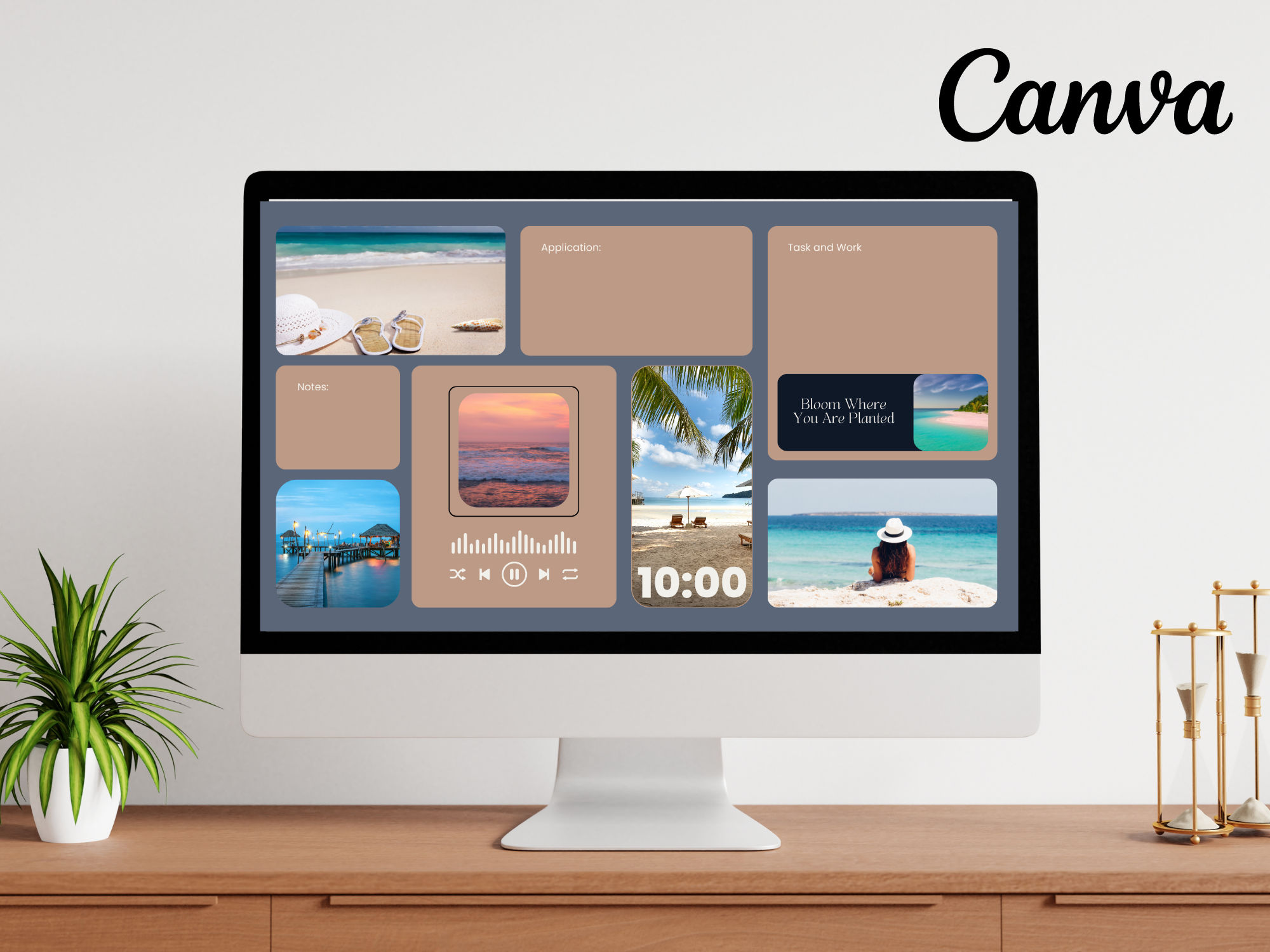 Beach Desktop Wallpaper Organizer, Putnam Marketing