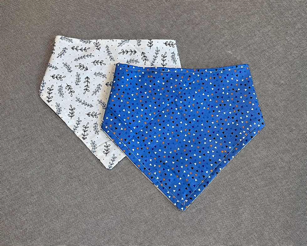 blue black and white bandana