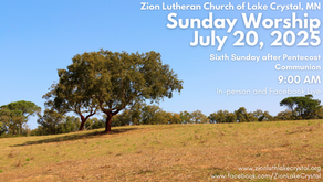 July 20, 2025 Online Resources for Worship