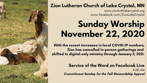 November 22 Online Resources for Worship