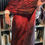 Thumbnail: Red hand woven organic cotton scarf