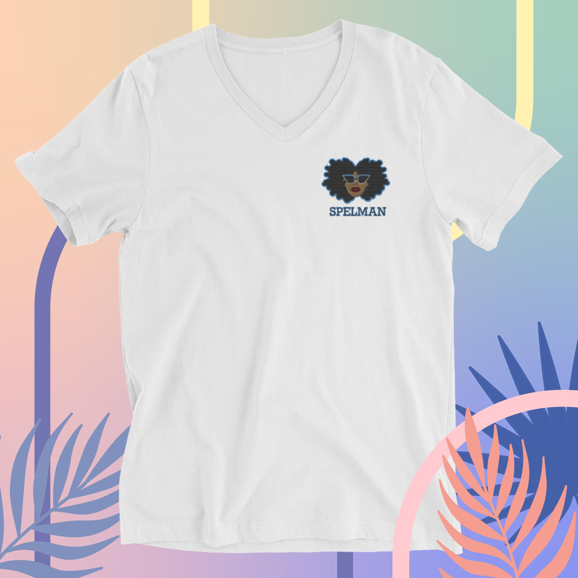 "I AM a Spelmanite" Embroidered V-Neck T-Shirt