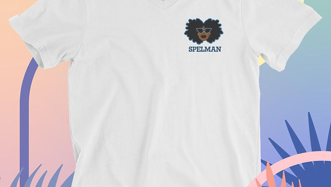 "I AM a Spelmanite" Embroidered V-Neck T-Shirt