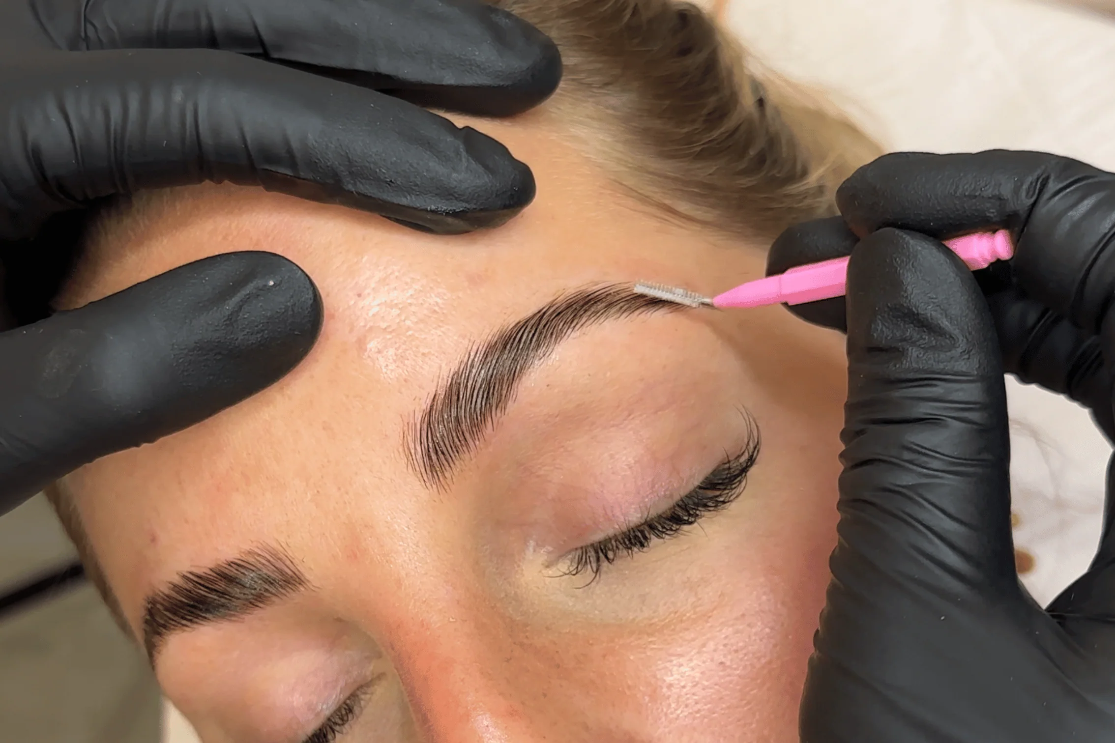 A during of eyebrow tinting