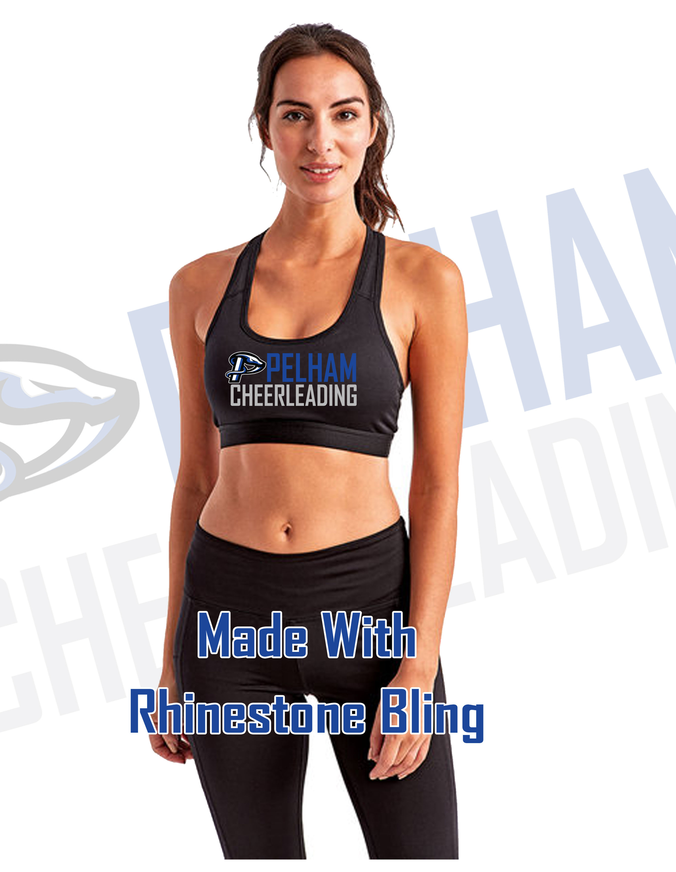 Black Sports Bra- with Rhinestones