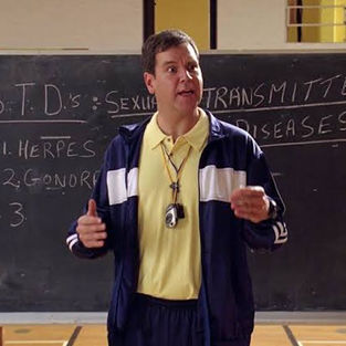 Mean Girls scene of the gym teacher teaching sex education