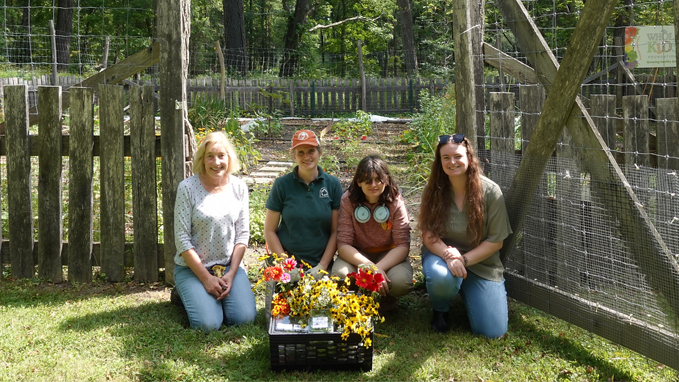 Summer 2026 Harvesting History Team
Pictured (left to right): Volunteer Lorrie Renz, Horticultural Technician Leslie Reed, student volunteer Rowan Braine, and Friends of Clermont Advancement Manager Emily Meyer (not pictured: Horticultural Aid Tara Barrett)
