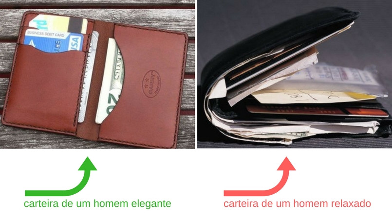 Carteira de um homem elegante e de um relaxado