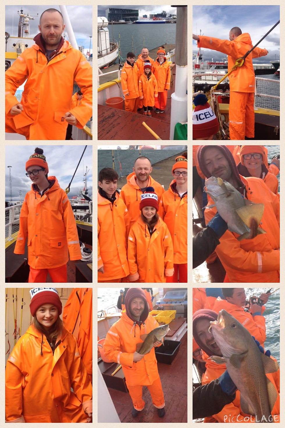 Family fishing in iceland