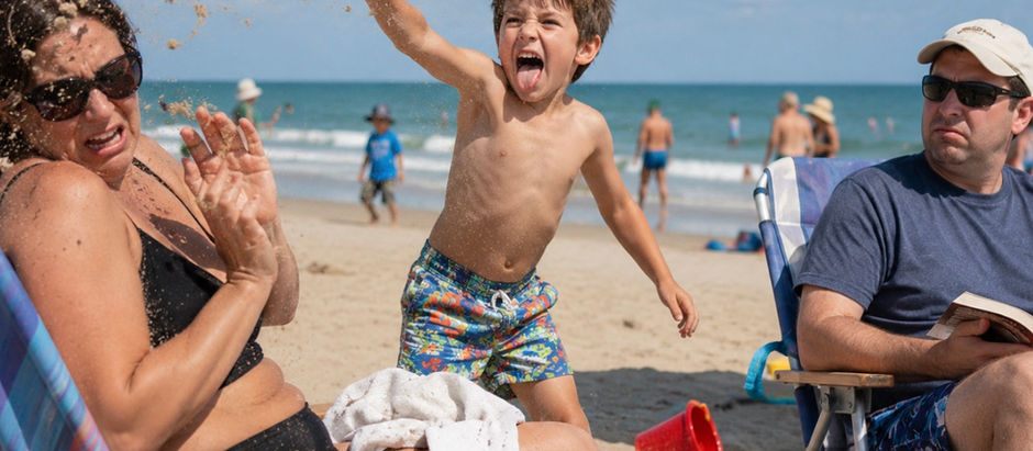 Annoying child on beach