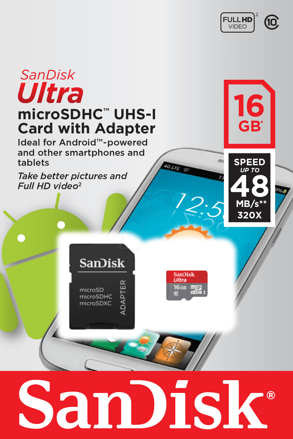 MicroSD SanDisk Ultra 16gb c/adap