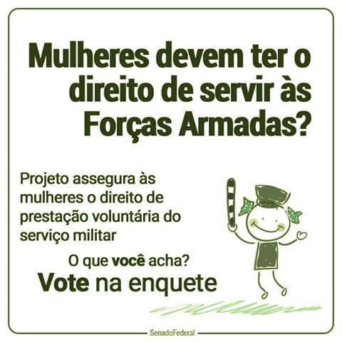 Alistamento militar feminino, o que você acha da ideia?