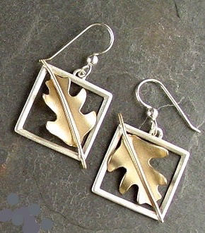 Framed fall oak earrings 4EO3