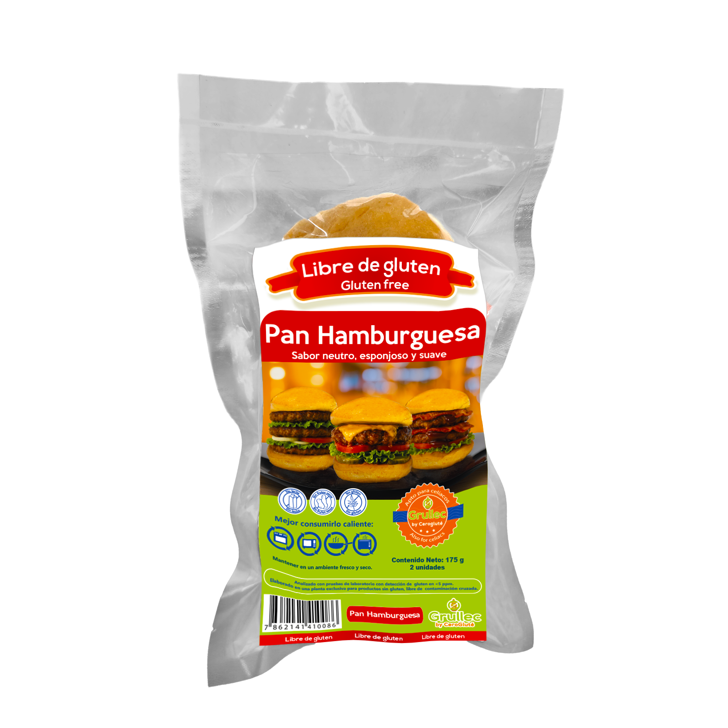 Pan para Hamburguesa Sin Gluten 175g