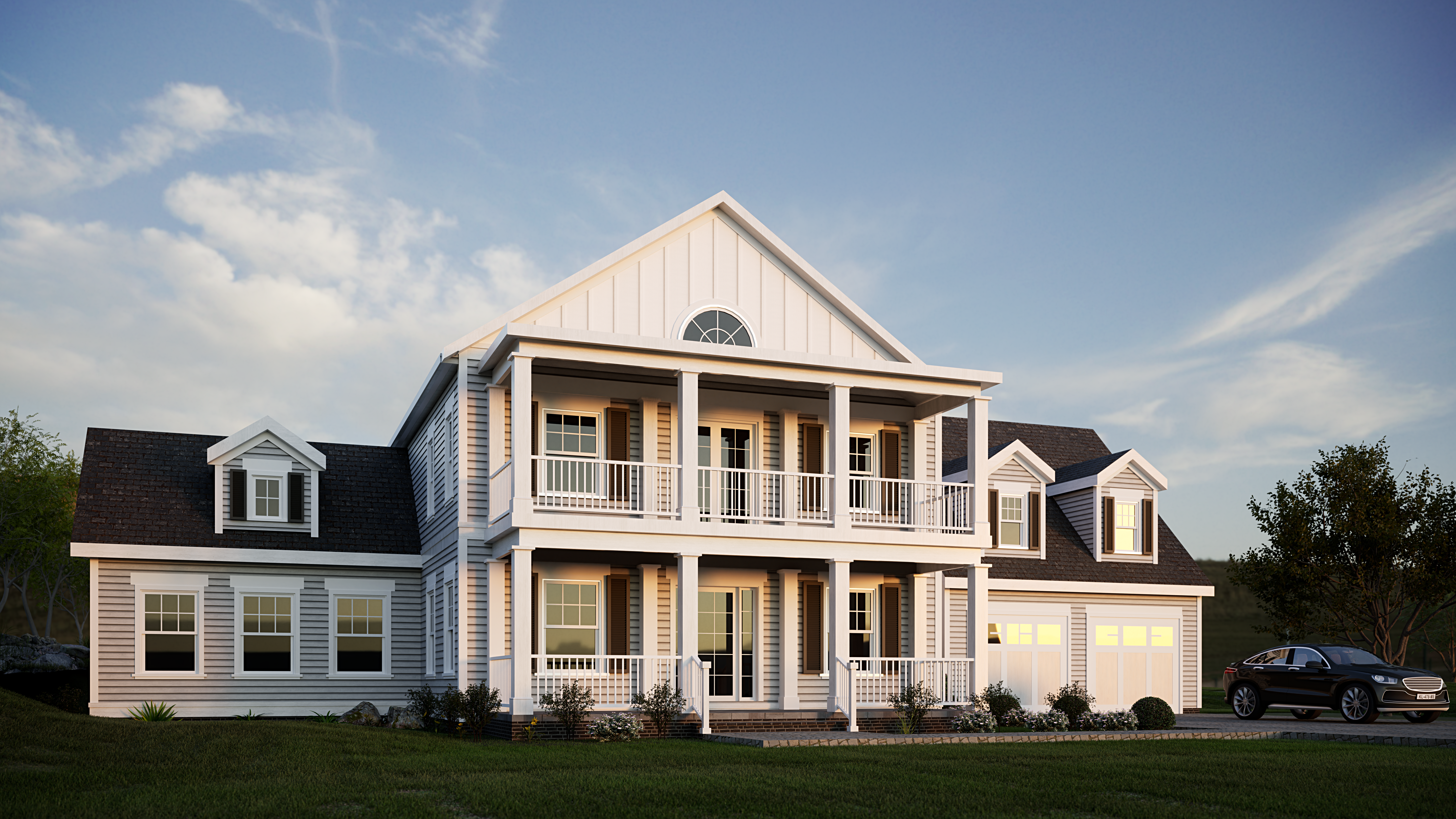 2 Stories, 3 Bedroom , 3.5  House Plan #1-001