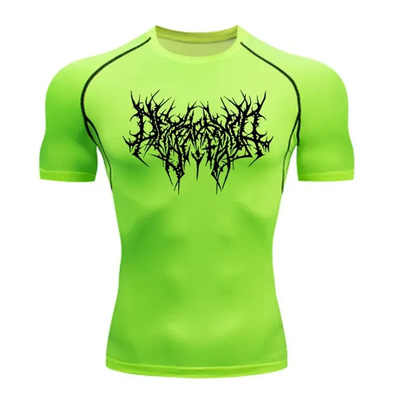 Thumbnail: Men's T-shirt Men Running Sport T Shirt Men Compression Fitness Tops Tee Quick D