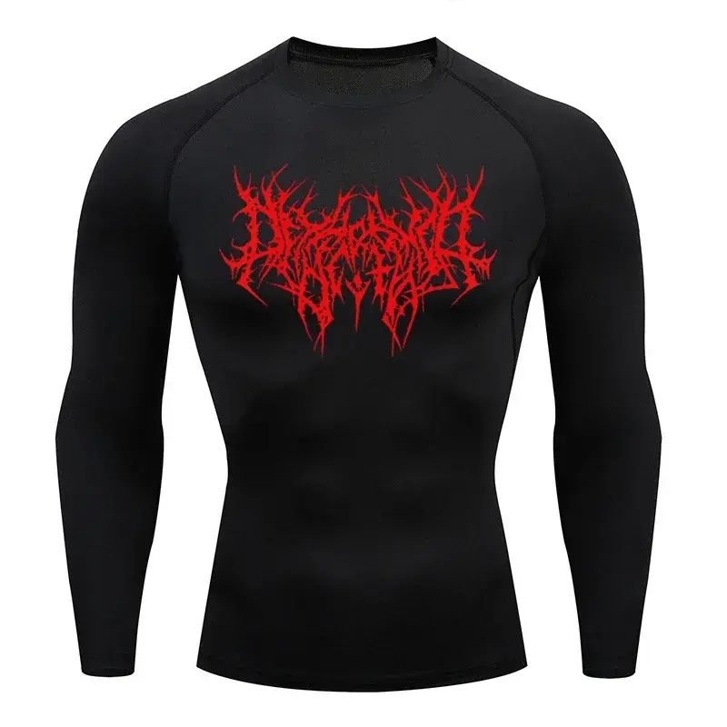 Thumbnail: Men's T-shirt Men Running Sport T Shirt Men Compression Fitness Tops Tee Quick D