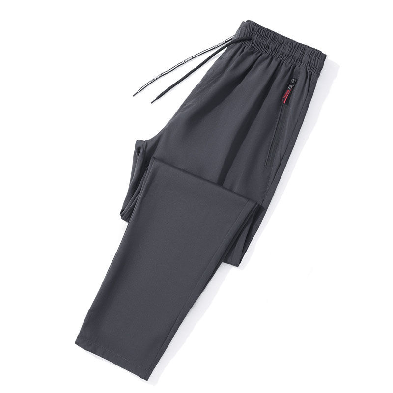 Thumbnail: Men's Casual Pants Straight Slim Fit Elastic Waist Jogger Korean Classic Blue Bl
