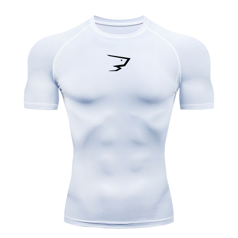 Thumbnail: Men Running Compression T-shirt Short Sleeve Sport Tees Gym Fitness Sportshirts 