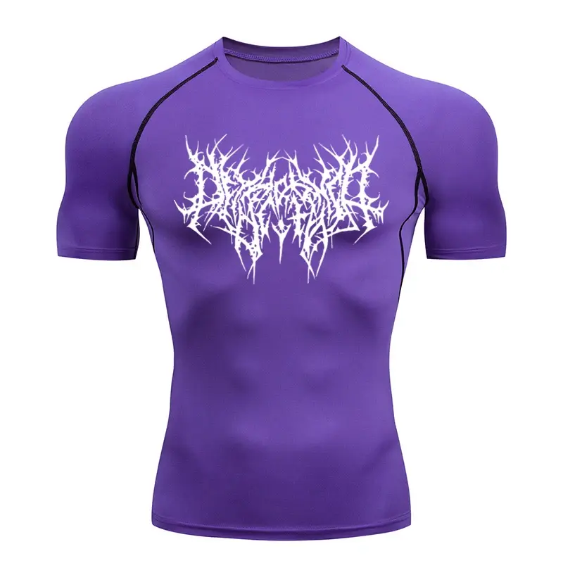 Thumbnail: Men's T-shirt Men Running Sport T Shirt Men Compression Fitness Tops Tee Quick D