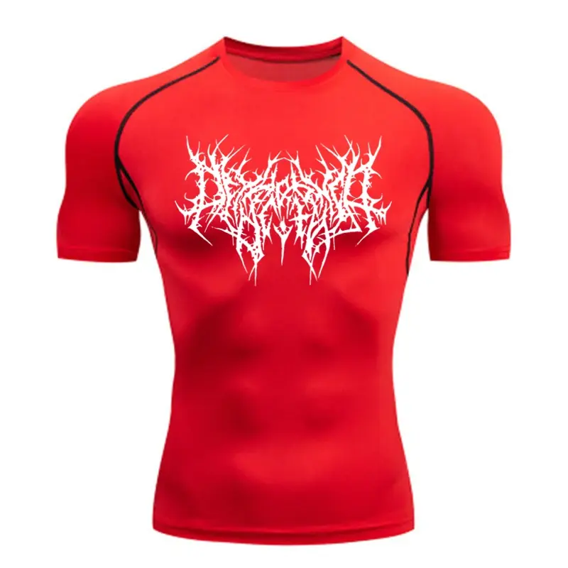 Thumbnail: Men's T-shirt Men Running Sport T Shirt Men Compression Fitness Tops Tee Quick D