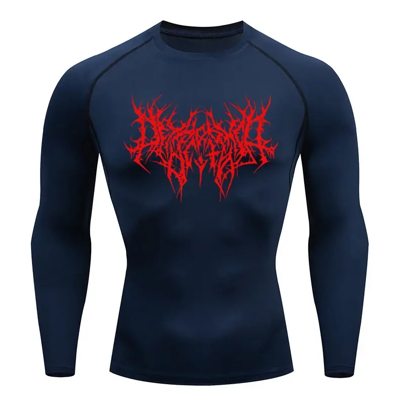Thumbnail: Men's T-shirt Men Running Sport T Shirt Men Compression Fitness Tops Tee Quick D