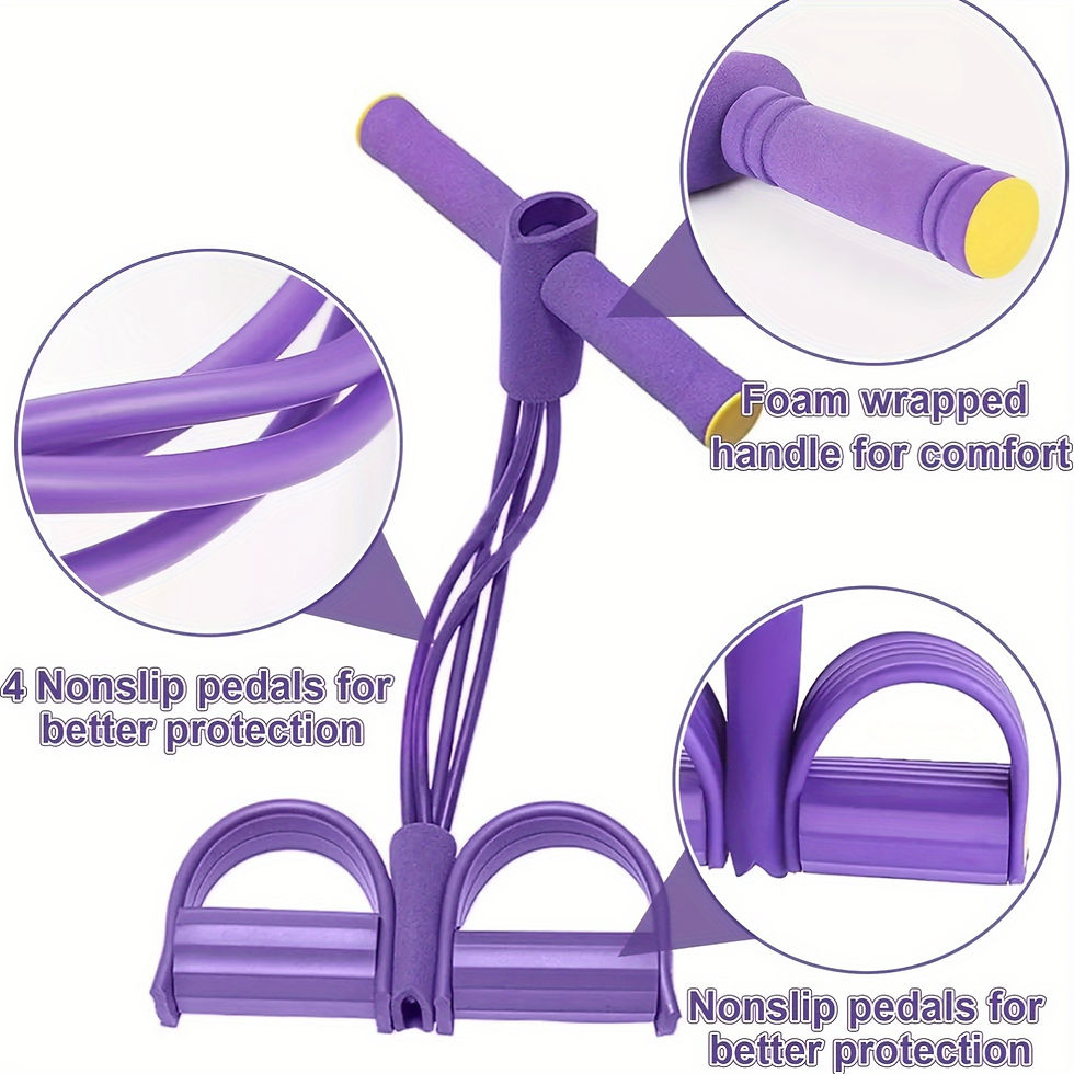 Thumbnail: Multi-Functional Four-Tube Pedal Tensioner Yoga Elastic Band Home Fitness Equipm