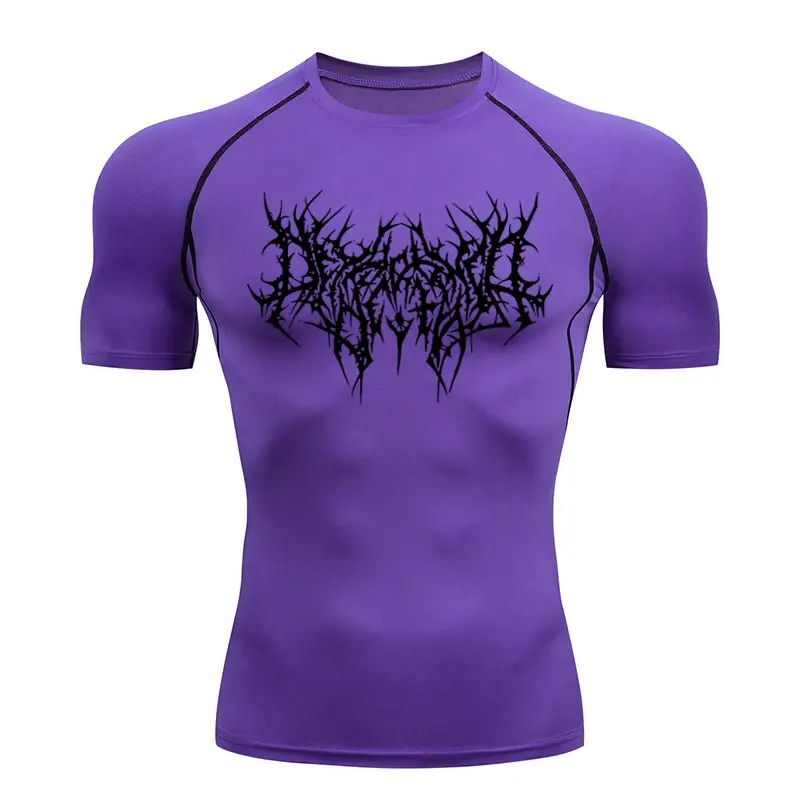 Thumbnail: Men's T-shirt Men Running Sport T Shirt Men Compression Fitness Tops Tee Quick D