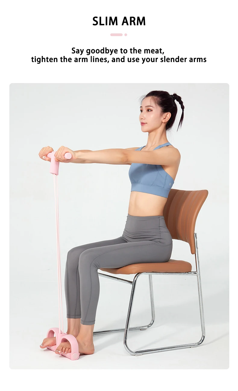 Thumbnail: Multi-Functional Four-Tube Pedal Tensioner Yoga Elastic Band Home Fitness Equipm