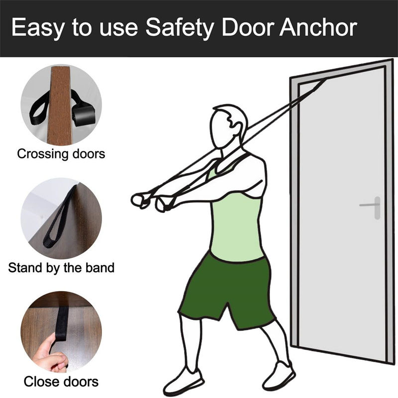 Thumbnail: 1/2pcs Elastic Resistance Door Anchor Holder Bands Tube Doorway Sport Fitness Eq