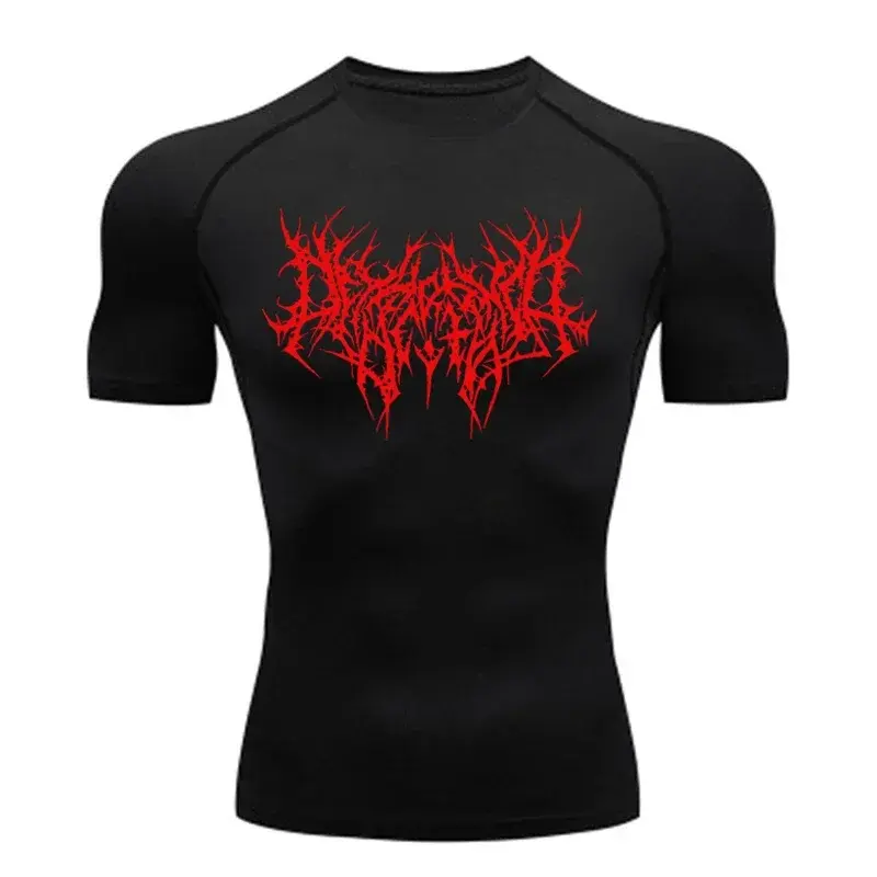 Thumbnail: Men's T-shirt Men Running Sport T Shirt Men Compression Fitness Tops Tee Quick D